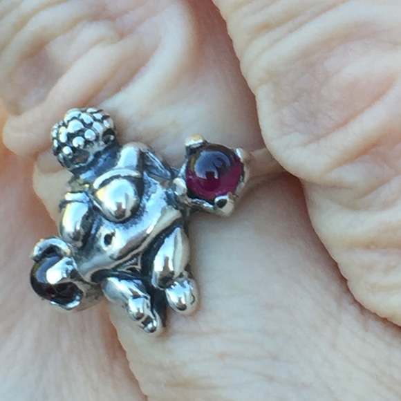 Goddess of Willendorf Ring .925 Sterling Silver w/ 2 genuine Garnet gems USA - Picture 4 of 15